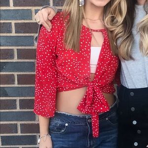 Red Polka Dot Crop Top